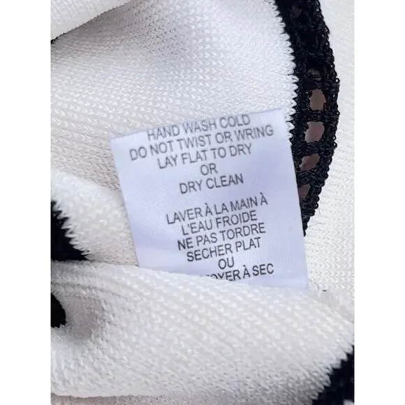 Ronny Kobo White Black Off Shoulder Stretchy Knit Top - Size XS - Picture 11 of 12